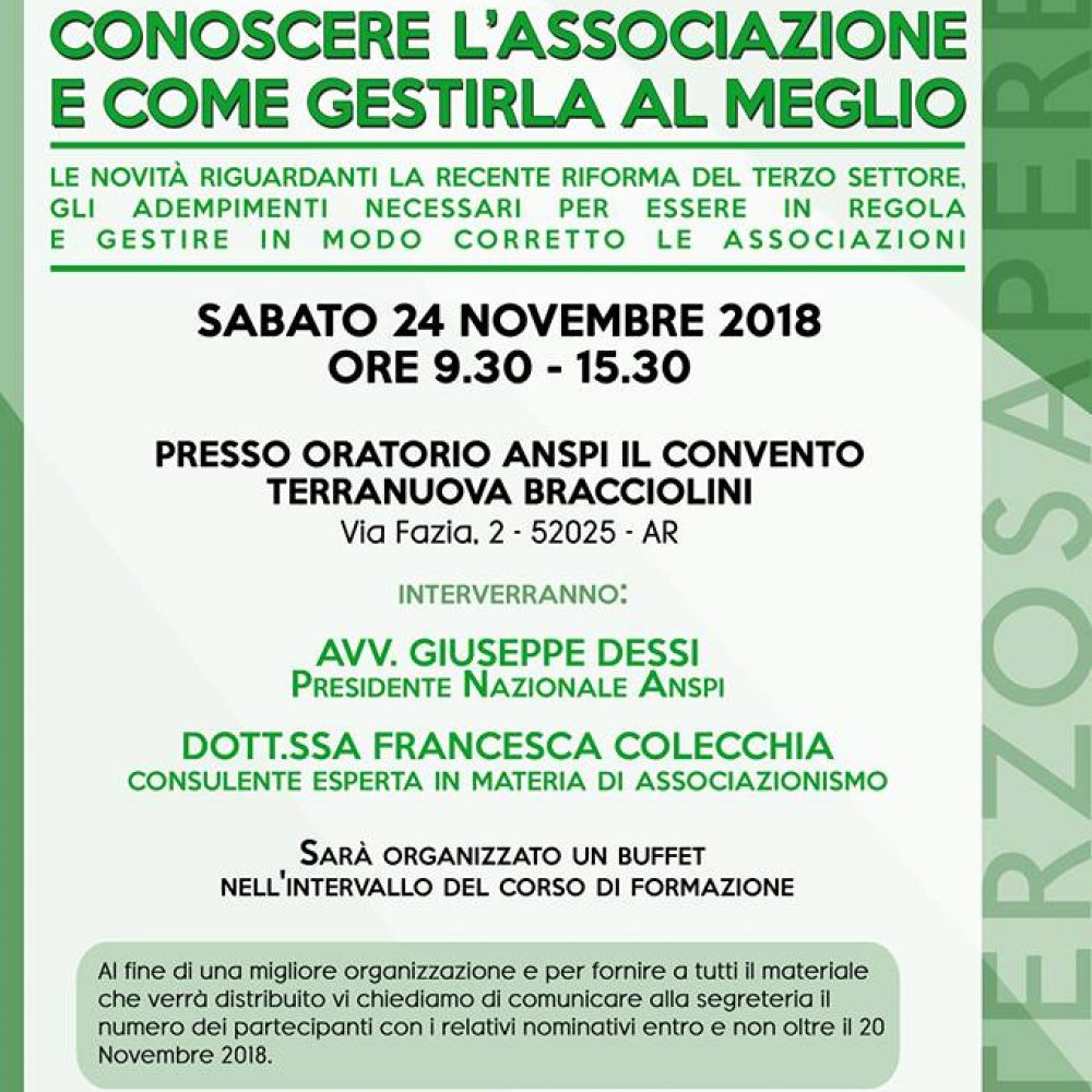Corso di Formazione a Terranuova Bracciolini